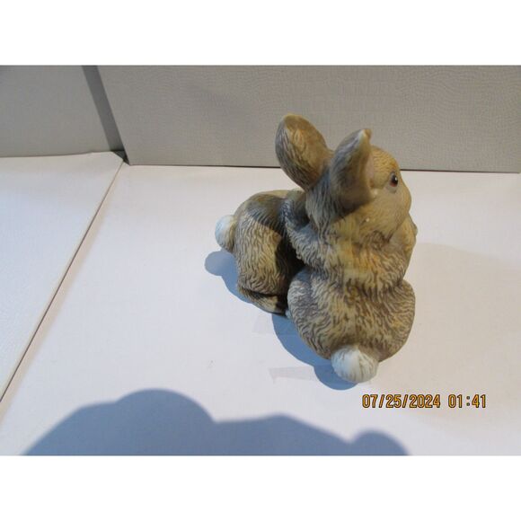 HOMCO SWEET BUNNY RABBITS 1455 FIGURINE VINTAGE VINTAGE BROWN EYES - Picture 3 of 4